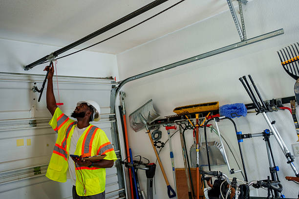 Professional Garage Door Installation technician working in Garwood, NJ